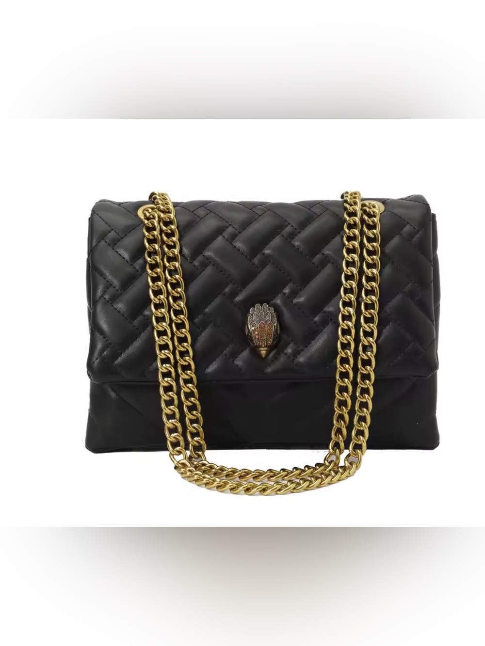 Kurt Geiger Black Quilted Chain-Handle Shoulder Bag